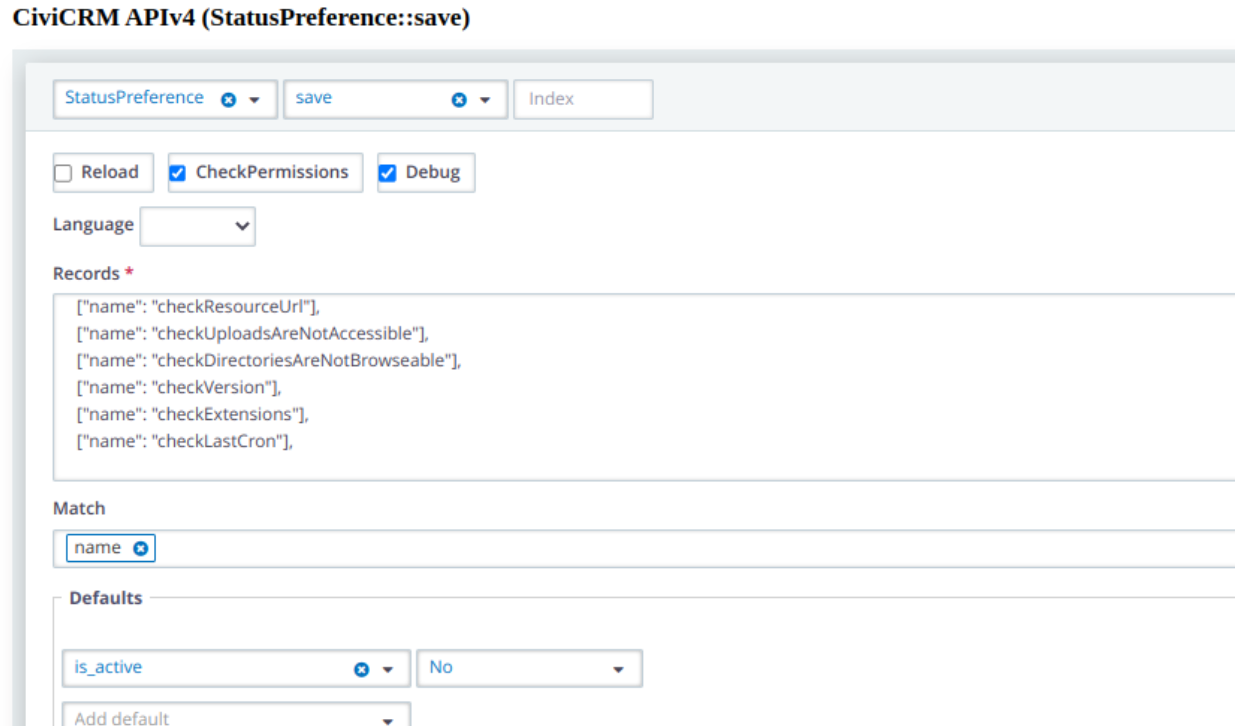 Disable status preferences through the api