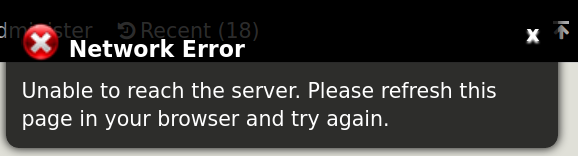 Network error screenshot