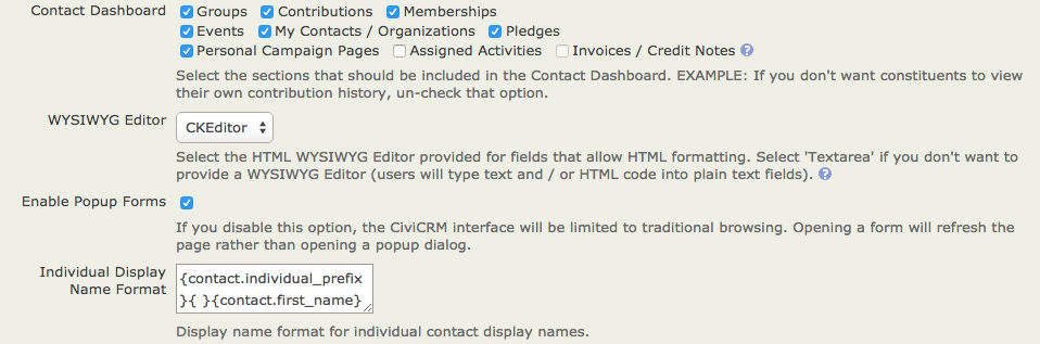 Display Preferences Disabling Popup Forms