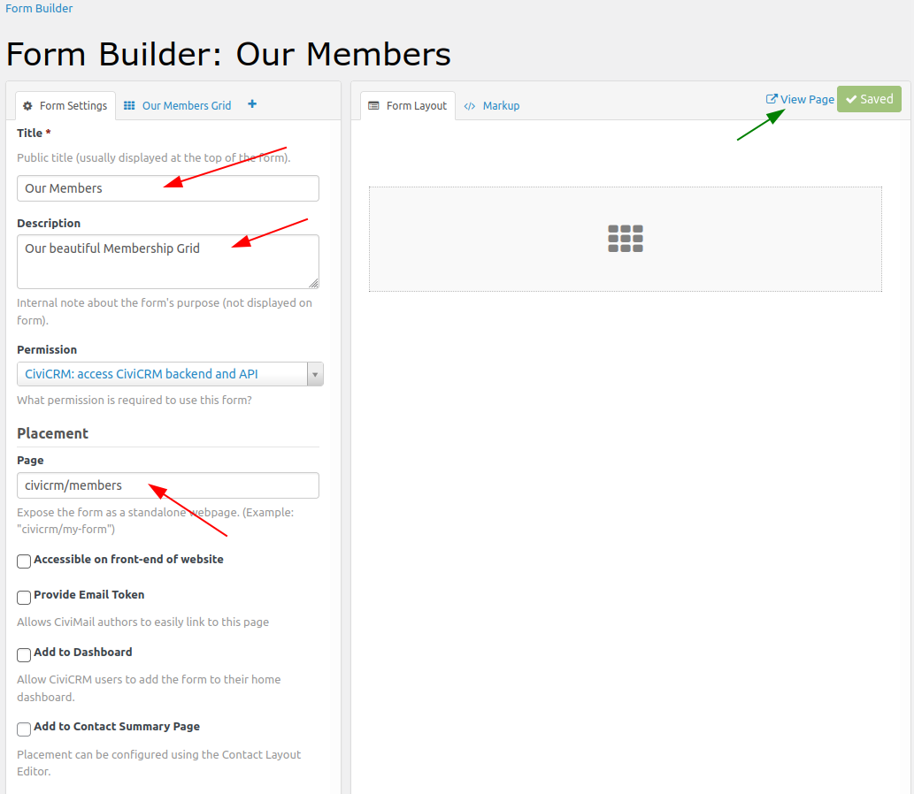 configuring new Afform Form