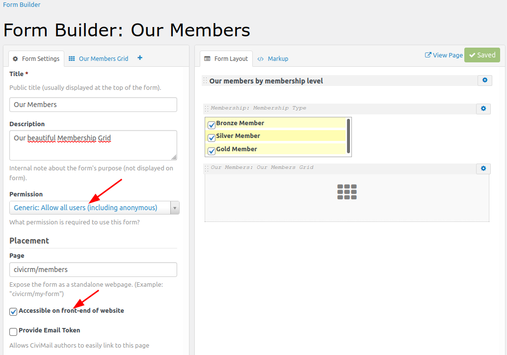 switching permissions for search display