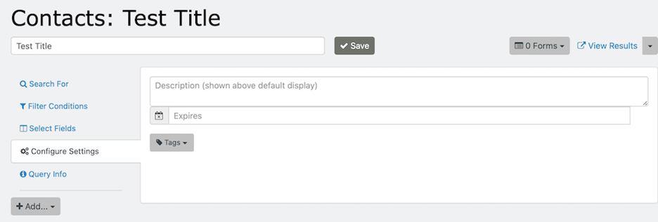 Configure save settings