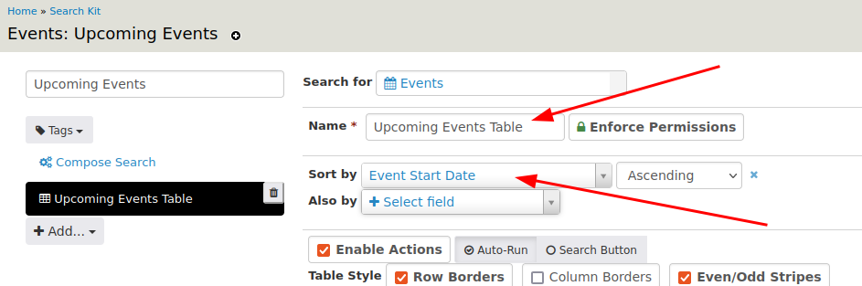 name and sort order