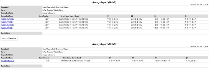 walklist report